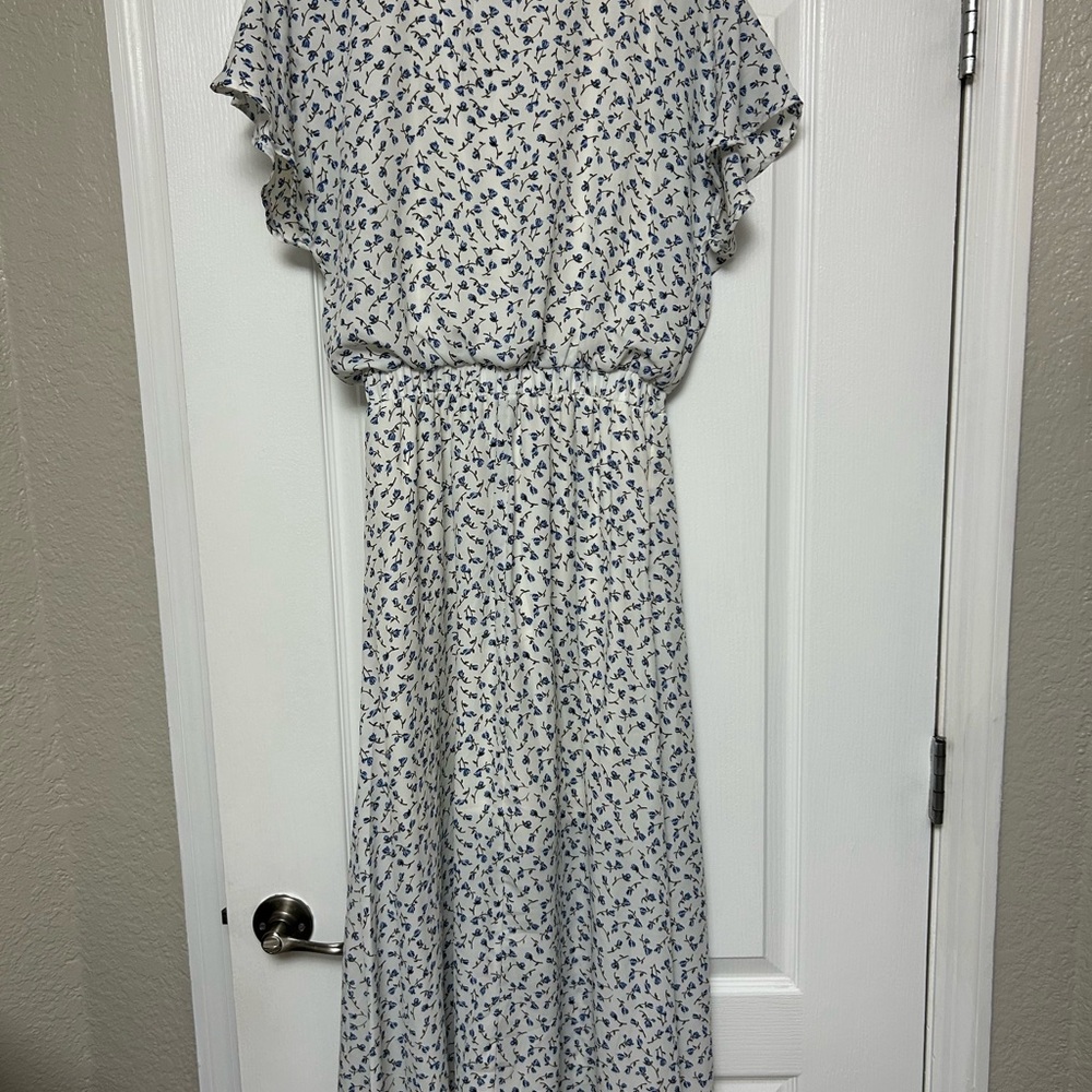 Sienna Sky White and Blue Floral Maxi Dress